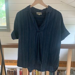 Madewell blue popover top size M
